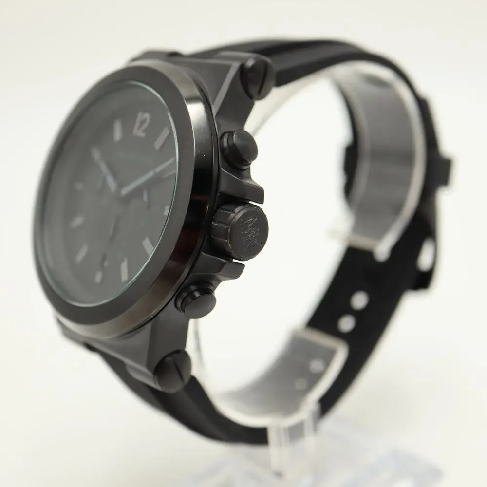 Michael Kors Dylan Black Stealth 48mm Chronograph Watch MK-8152 w New Battery